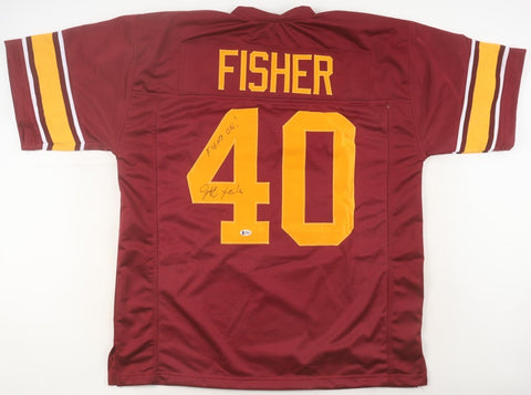 Jeff Fisher Signed USC Trojans Jersey Inscribed "Fight On"(Beckett COA) Bears DB