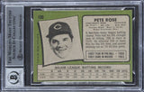 Reds Pete Rose "4256" Signed 1971 Topps #100 Card Auto Graded 10! BAS Slabbed 3