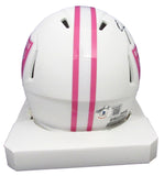 Josh Jacobs Signed/Auto Raiders Flat/White Pink Cancer Mini Helmet JSA 200943