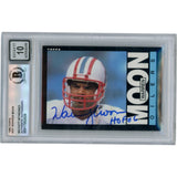 Warren Moon Autographed 1985 Topps #251 HOF Slabbed Trading Card Beckett 50624