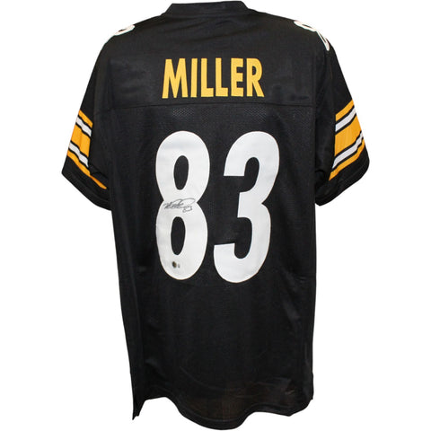 Heath Miller Autographed Pro Style Size XL Black Jersey Beckett Witness 54627
