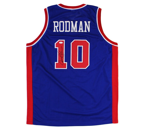Dennis Rodman Signed Detroit Custom Blue Jersey