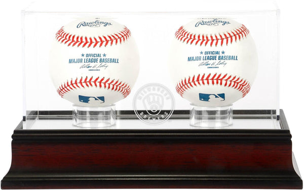Milwaukee Brewers Mahogany 2-Baseball Display Case
