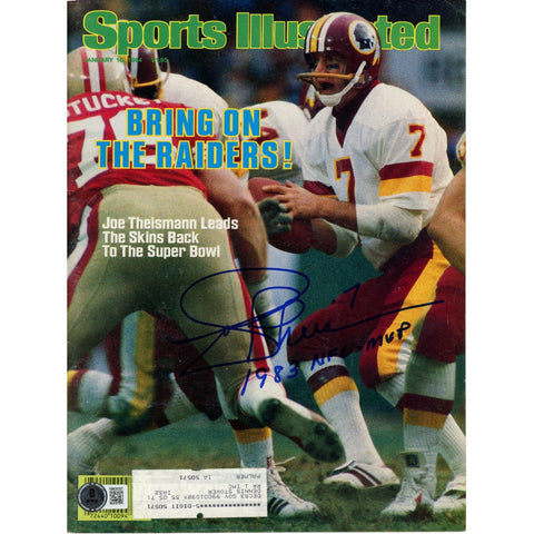 Joe Theismann Autographed Washington Redskins Sports Illustrated Beckett 51496