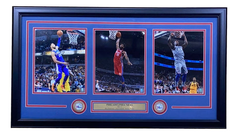 Embiid Simmons Butler Framed 18x34 Philadelphia 76ers 8x10 Photo Collage