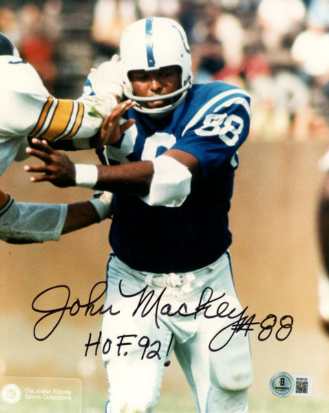 John Mackey Autographed/Signed Baltimore Colts 8x10 Photo Beckett 57594