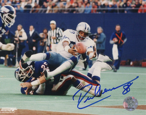 Drew Pearson Signed Cowboys Catching Football vs Giants 8x10 Photo - (SS COA)