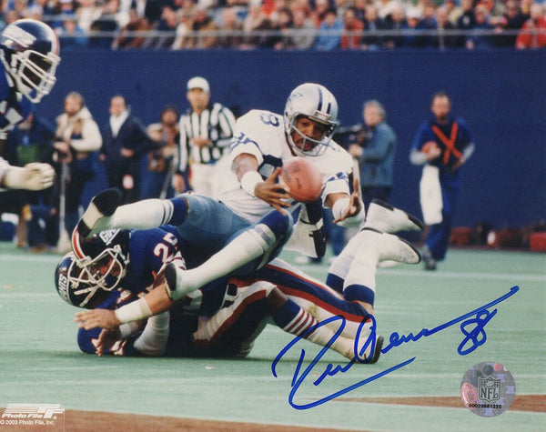 Drew Pearson Signed Cowboys Catching Football vs Giants 8x10 Photo - (SS COA)