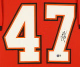 John Lynch Signed Tampa Bay Buccaneers 35x43 Framed Jersey (Beckett) Def. Back