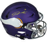 Jordan Addison Autographed Vikings 2023 Alt. Tribute Speedflex Helmet Beckett