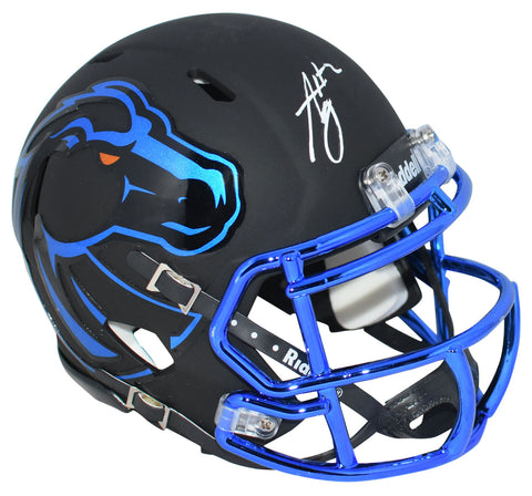 ASHTON JEANTY AUTOGRAPHED BOISE STATE BRONCOS BLACK SPEED MINI HELMET BECKETT