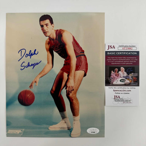 Autographed/Signed Dolph Schayes Syracuse Nationals 8x10 Photo JSA COA