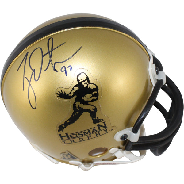 Ty Detymer Autographed/Signed Heisman Trophy VSR4 Gold Mini Helmet Beckett 52746
