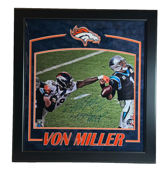 Von Miller Autographed/Inscribed "SB50 MVP" 16x20 DLX Framed SB50 Photo BAS COA