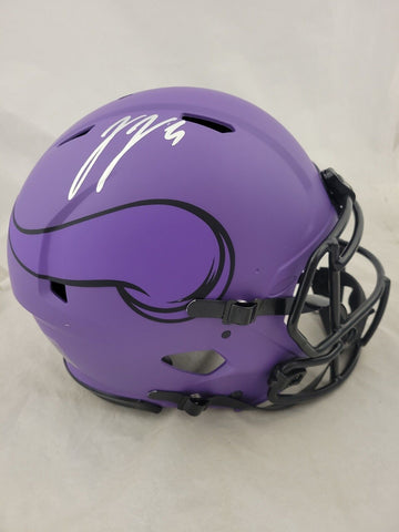 JJ McCARTHY SIGNED MINNESOTA VIKINGS F/S RAVE SPEED AUTHENTIC HELMET BECKETT QR