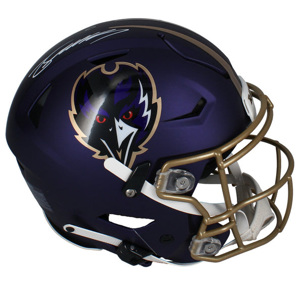 Zay Flowers Autographed Ravens Alternate Authentic Speedflex Helmet Beckett