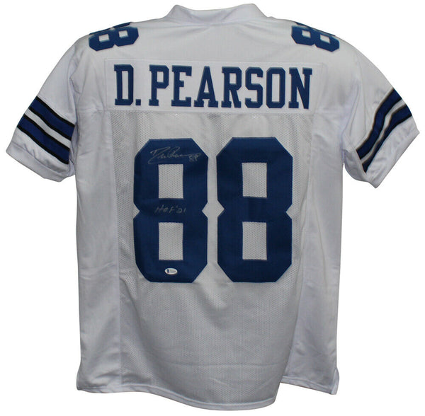 Drew Pearson Autographed/Signed Pro Style White XL Jersey HOF BAS 32766