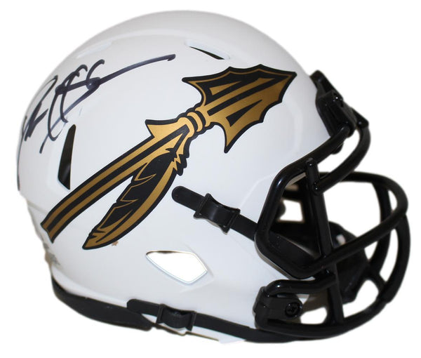 Deion Sanders Signed Florida State Seminoles Lunar Speed Mini Helmet BAS 39629