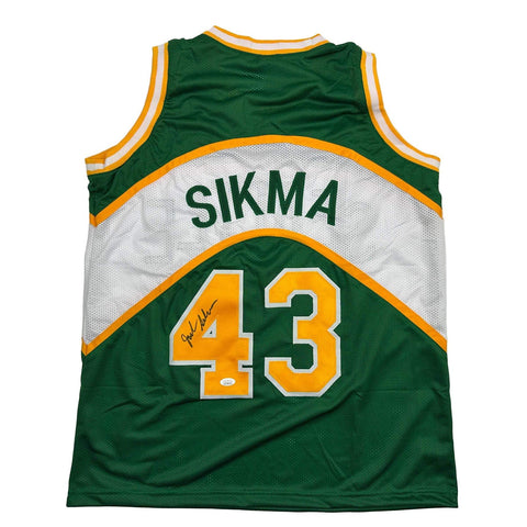 Autographed/Signed Jack Sikma Seattle Green Basketball Jersey JSA COA