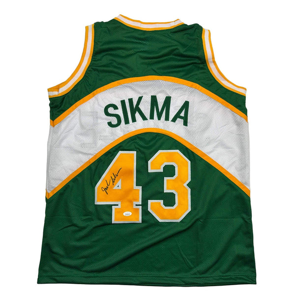 Autographed/Signed Jack Sikma Seattle Green Basketball Jersey JSA COA
