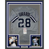 Framed Autographed/Signed Joe Girardi 35x39 New York Grey Jersey JSA COA