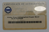 Victor Cruz Signed Super Bowl XLVI Logo Football Leather Game Ball Steiner 08865