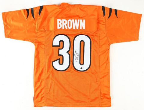 Chase Brown Signed Cincinnati Bengals Jersey (Beckett) 2023 Draft Pick / RB