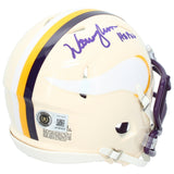 Warren Moon Autographed "HOF 06" Vikings RETRO Speed Mini Helmet Beckett