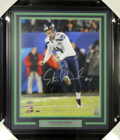 STEVEN HAUSCHKA AUTOGRAPHED SIGNED FRAMED 16X20 PHOTO SEAHAWKS MCS HOLO 99718