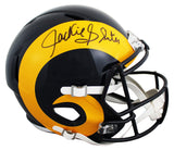 Rams Jackie Slater Signed 1981-99 TB Full Size Speed Rep Helmet W/ Case BAS Wit
