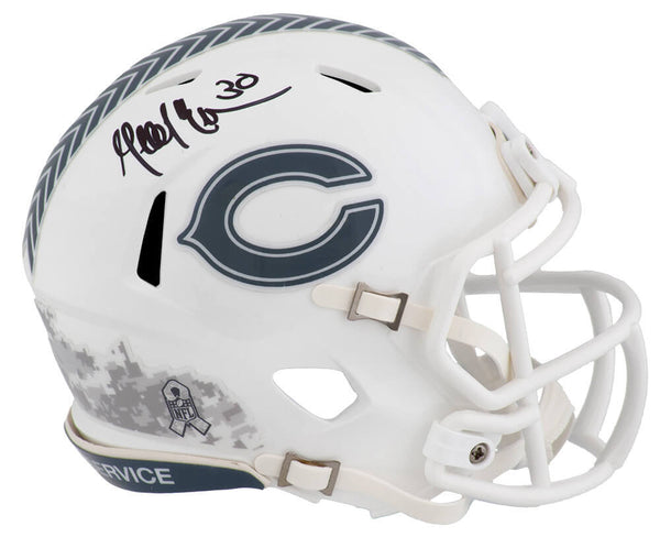 Mike Brown Signed Bears 2024 SALUTE White Riddell Speed Mini Helmet - (SS COA)