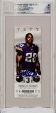Adrian Peterson Signed Minnesota Vikings Ticket Stub 09/14/14 Becket Slab 43226