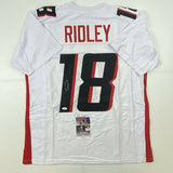 Autographed/Signed CALVIN RIDLEY Atlanta White Football Jersey JSA COA