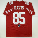 Autographed/Signed VERNON DAVIS San Francisco Red Football Jersey Beckett COA