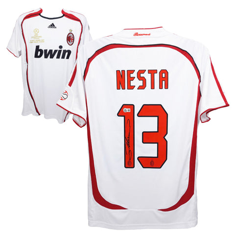 Alessandro Nesta Signed AC Milan Away Soccer Jersey #13 with Beckett Witness