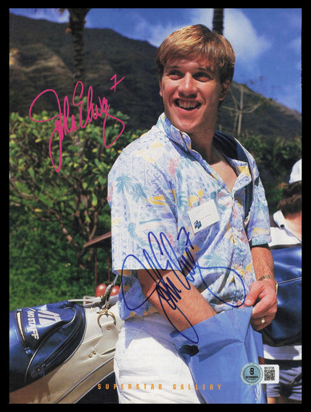 John Elway Autographed 8.5x11 Magazine Page Photo Broncos Beckett QR #BS12726