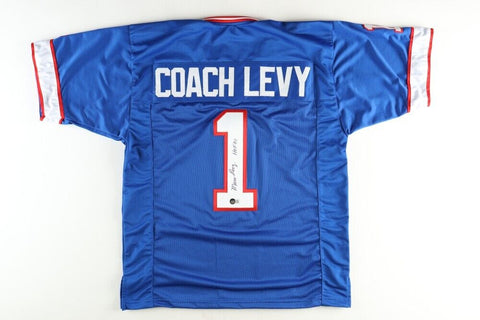 Marv Levy Signed Buffalo Bill Coach Levy Jersey (Beckett) 4 Straight Super Bowls