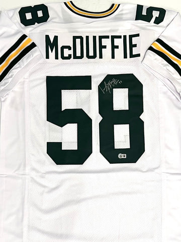 Packers Linebacker ISAIAH McDUFFIE Signed Custom Replica White Jersey AUTO BAS