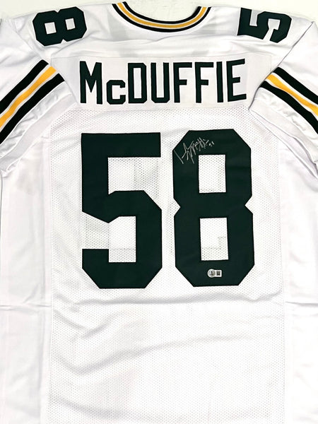 Packers Linebacker ISAIAH McDUFFIE Signed Custom Replica White Jersey AUTO BAS