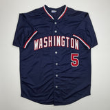 Autographed/Signed CJ Abrams Washington Blue Jersey Beckett BAS COA