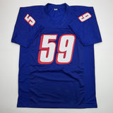 Autographed/Signed Vincent Brown New England Blue Football Jersey JSA COA
