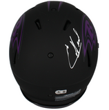 Ed Reed Autographed Ravens 'Eclipse' Authentic Speed Helmet Beckett