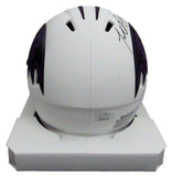 Terrell Suggs Autographed Mini Ravens Lunar Eclipse Football Helmet JSA