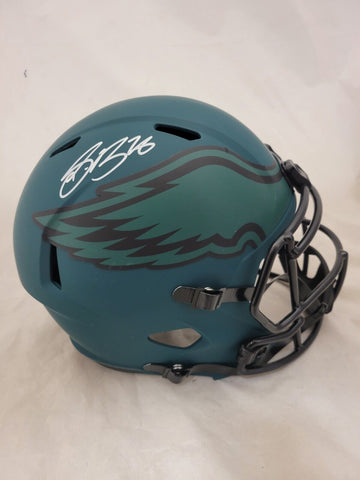 SAQUON BARKLEY SIGNED PHILADELPHIA EAGLES F/S RAVE SPEED REP HELMET BECKETT QR