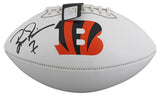 Bengals Boomer Esiason Signed Franklin White Panel Logo Football BAS Witnessed