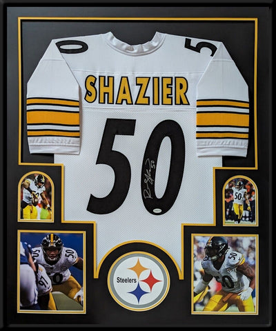 FRAMED PITTSBURGH STEELERS RYAN SHAZIER AUTOGRAPHED SIGNED JERSEY TSE COA