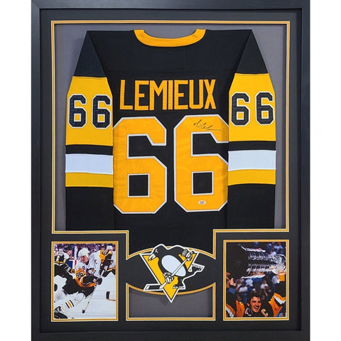 Mario Lemieux Autographed Signed Framed Pittsburgh Penguins Jersey PSA/DNA