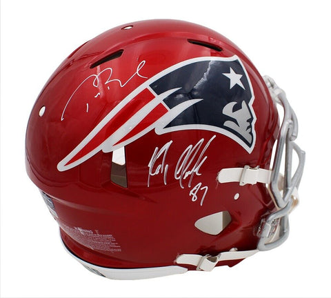 Tom Brady & Rob Gronkowski Signed New England Patriots Speed Auth Flash Helmet