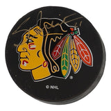 Stan Mikita Signed Chicago Blackhawks Logo Puck (PSA) 9x All Star / HOF Center