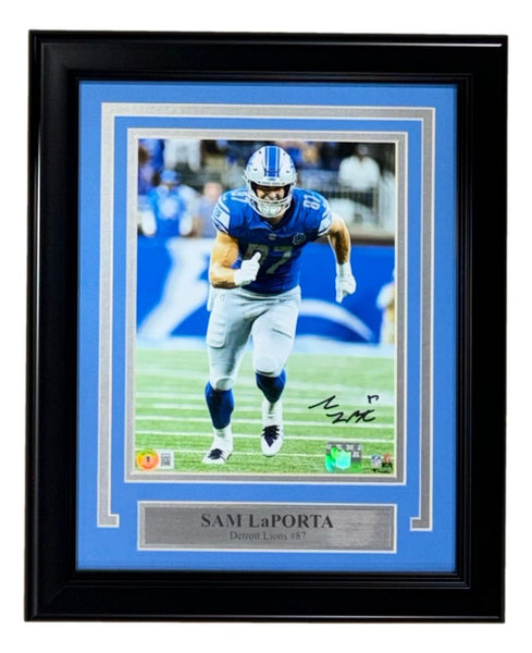 Sam LaPorta Signed Framed 8x10 Detroit Lions Photo BAS